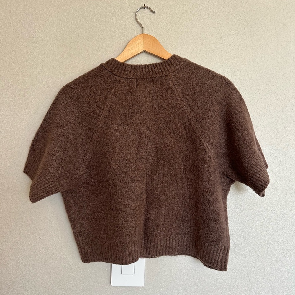 Universal Thread Chocolate Knit Cropped Cardigan - image 4
